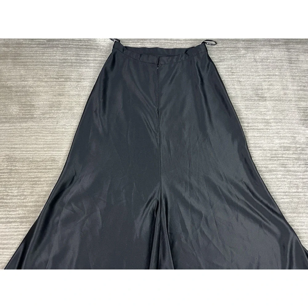 Tadashi Skirt Womens 14 Black Formal Long‎ Maxi Satin Polyester Y2K Flowy